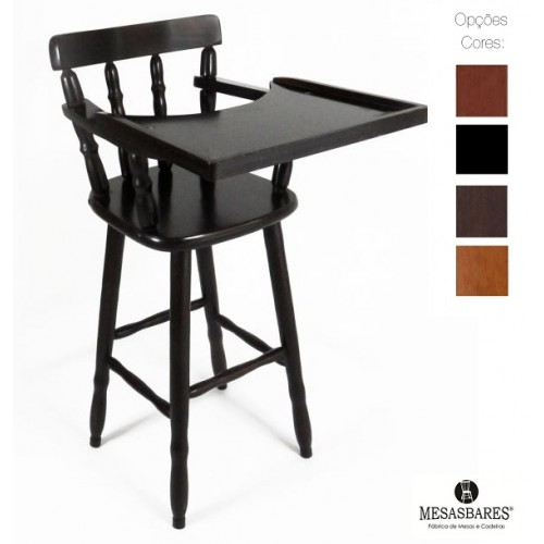 Cadeirão de Bebê e Criança Madeira Bar com Bandeja - Cod: 88